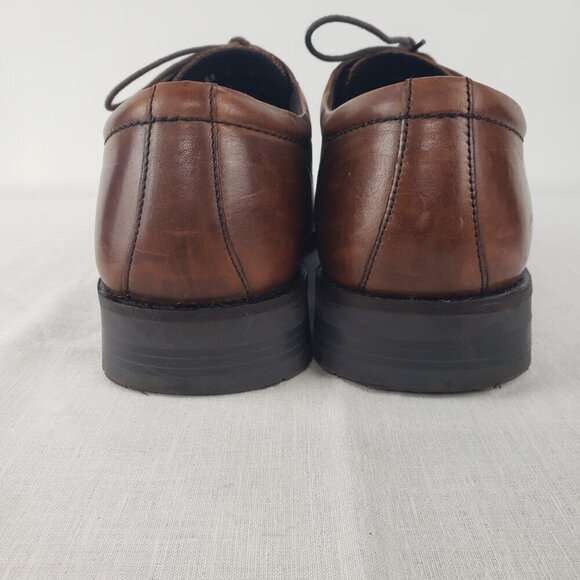 Johnston & Murphy Mens 13 Brown Leather Bicycle Toe Derby Lace Up Dress Shoes main image 5